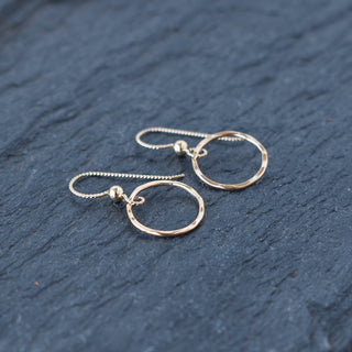 Tiny textured hoop earrings by Yay Hawaii, small gold hoops with a detailed textured finish, perfect for everyday wear.