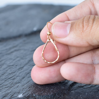 Tiny teardrop hoop earrings by Yay Hawaii, small gold earrings with delicate teardrop shape, stylish jewelry accessory