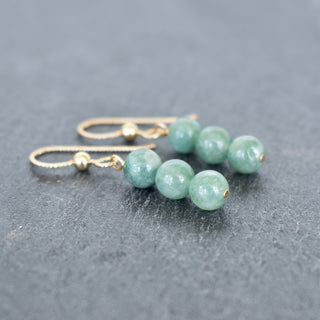 Yay Hawaii triple 6mm jade cluster earrings featuring green jade stones set in silver for a stylish jewelry look
