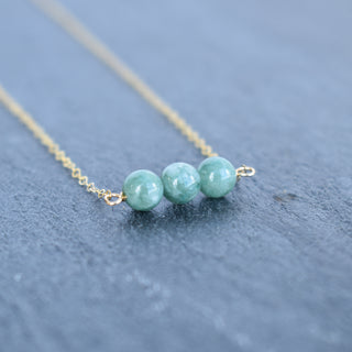 Dainty Triple Jade Necklace - Yay Hawaii
