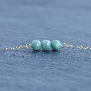 Dainty Triple Jade Necklace - Yay Hawaii