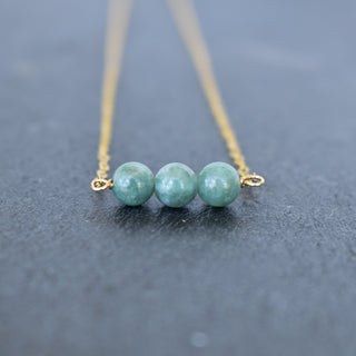Dainty Triple Jade Necklace - Yay Hawaii