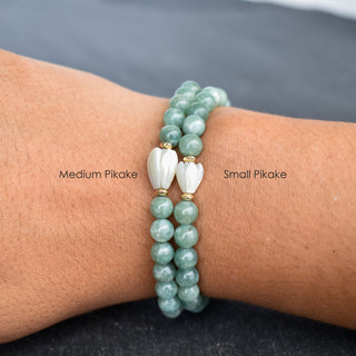 (Keiki) 6mm Jade Stretchy Bracelet - Single MEDIUM Pikake - Yay Hawaii