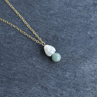 Cute Jade and Pikake Cluster Necklace - Yay Hawaii