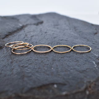 Yay Hawaii Kiko Beaded Stacking Ring with colorful beads, slim band, and artisanal design on a white background.