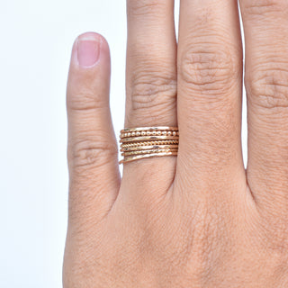 Yay Hawaii Kiko Beaded Stacking Ring with colorful beads and gold accents, designed for versatile layered jewelry styling.