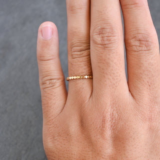 Yay Hawaii Flat Kiko beaded stacking ring with colorful beads and smooth finish, designed for stylish layered jewelry.