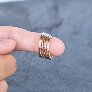 Thin stacking ring by Yay Hawaii, showcasing a sleek, minimalist gold band perfect for layered jewelry styles.