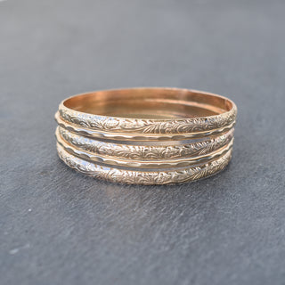 Dazzle Set of Five Bangles - 4mm Pattern & 12 Gauge - Yay Hawaii