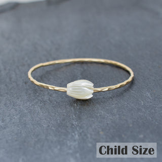 Keiki - Mother of Pearl Pikake Bangle - Yay Hawaii