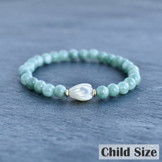 (Keiki) 6mm Jade Stretchy Bracelet - Single MEDIUM Pikake - Yay Hawaii