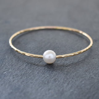 Adult White Freshwater Pearl Bangle - Yay Hawaii