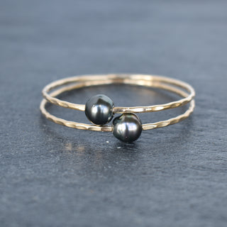 (Keiki) Oval/Teardrop Tahitian Pearl Bangle - Pick Gauge - Yay Hawaii