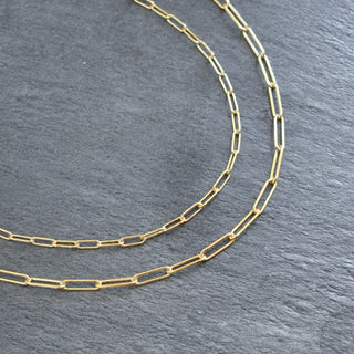 Yay Hawaii Paperclip Necklace with interlocking metal paperclip links on a delicate chain, stylish jewelry accessory.