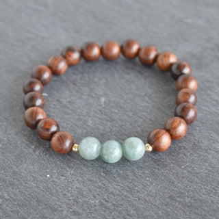 Rosewood and Jade Stretch Bracelet - Yay Hawaii