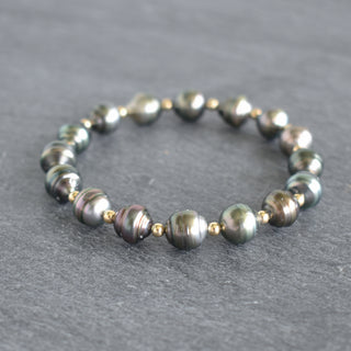 Circlé Tahitian Pearl And Accent Bead Stretch Bracelet - Yay Hawaii