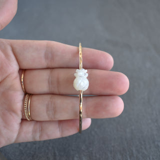 Mother of Pearl Carved Pineapple Bangle - Yay Hawaii