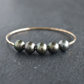 Five Tahitian Pearl Bangle Bracelet - Yay Hawaii