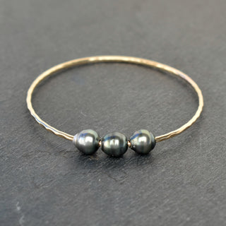 Three Tahitian Pearl Bangle - Pick Gauge - Yay Hawaii