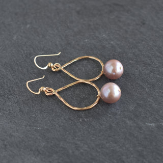 Small Edison Pearl Teardrop Hoop Earrings by Yay Hawaii featuring elegant pearl teardrop design and hoop style jewelry