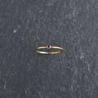 Purple CZ stacking ring featuring February amethyst birthstone by Yay Hawaii, designed for stylish layered jewelry.
