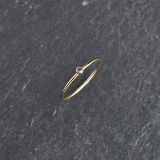 Light purple CZ stacking ring with June aventurine birthstone by Yay Hawaii, featuring a dainty and elegant design.