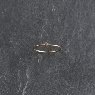 Light pink CZ stacking ring featuring pink tourmaline, October birthstone, by Yay Hawaii, showcasing a delicate, sparkling jewelry design.