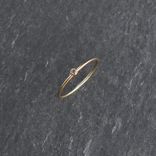 Light pink CZ stacking ring with pink tourmaline, October birthstone, by Yay Hawaii, featuring delicate design on a silver band.