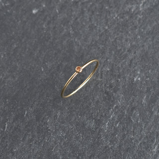 Champagne CZ stacking ring with November Topaz birthstone by Yay Hawaii, featuring sparkling gemstones on a silver band.