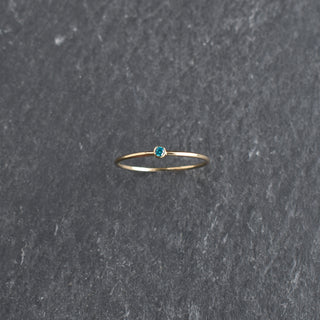 Aqua CZ stacking ring with December birthstone, featuring sparkling zircon stones, designed by Yay Hawaii.