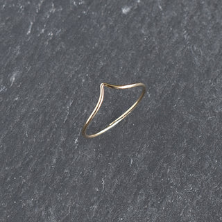 Yay Hawaii Chevron stacking ring featuring layered gold-tone chevron bands on a white background.