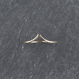 Yay Hawaii Chevron stacking ring featuring layered gold and silver bands, modern boho jewelry design.