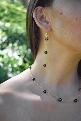 Dainty 8mm Dangling Three Pearl Earrings - Yay Hawaii