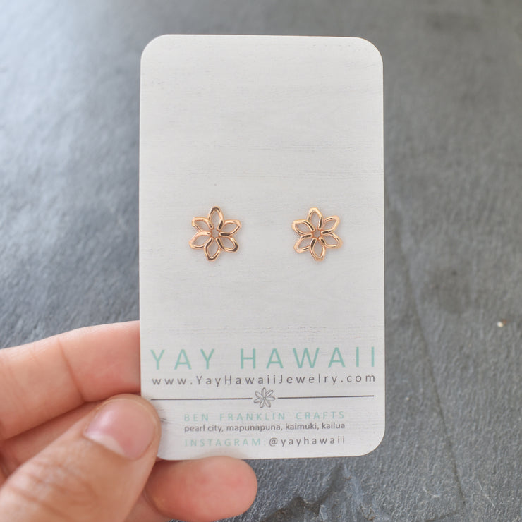 Tiny Full Tiare Studs - Yay Hawaii