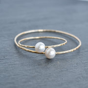 (Keiki) White Pearl Bangle - Yay Hawaii