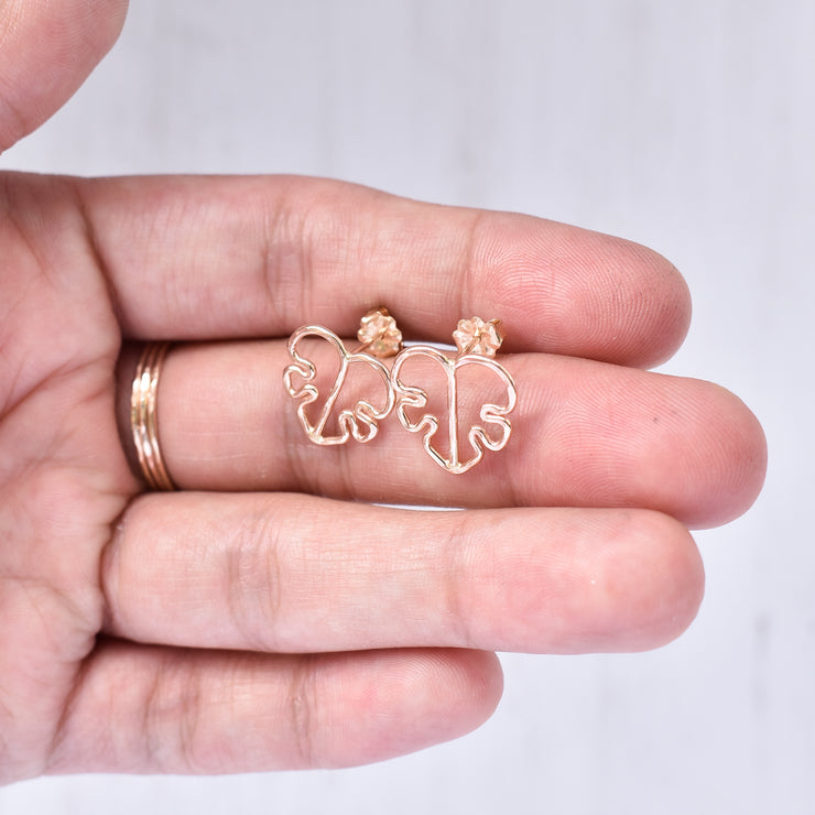 Cute Monstera Stud Earrings - Yay Hawaii
