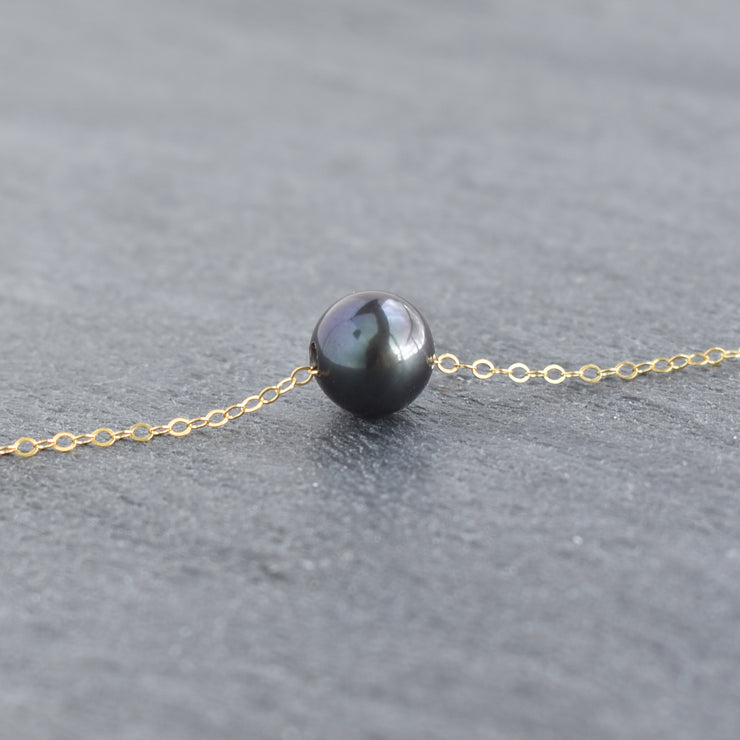Black Freshwater Pearl w/ Cable Chain - Yay Hawaii