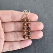 Long Rosewood and Accent Bead Earrings - Yay Hawaii