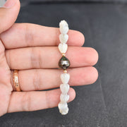 Small Pikake Stretchy Bracelet w/ One Circlé Tahitian Pearl - Adult or Child Sizes - Yay Hawaii