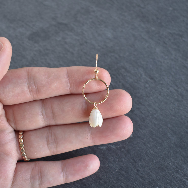 Small Hoop with Medium 10mm Pikake - Yay Hawaii