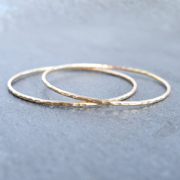 One Plain Hammered Bangle - Keiki or Adult - Yay Hawaii
