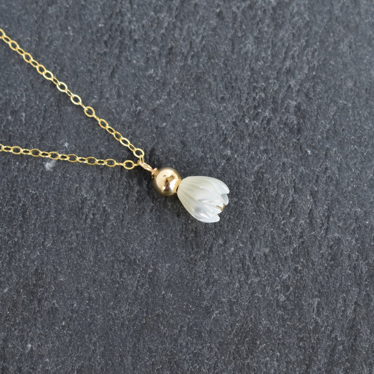 Dainty Single Pikake Necklace with Metal Accent Bead - Yay Hawaii