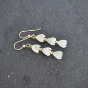 Triple Pikake Earring with Metal Accent Beads - Yay Hawaii