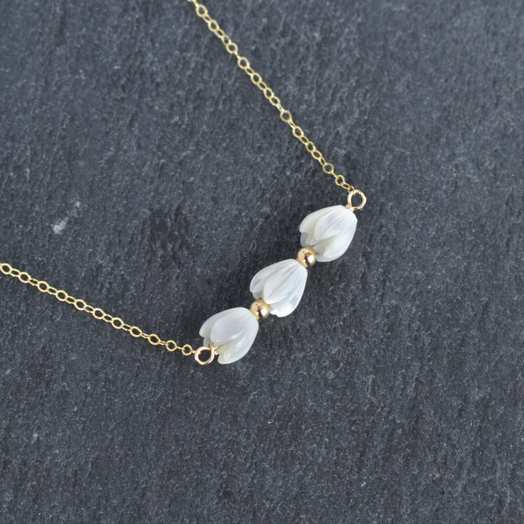 Triple Pikake Necklace with Metal Accent Beads - Yay Hawaii