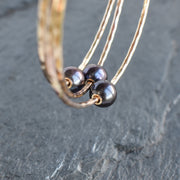 Adult Black Freshwater Pearl Bangle with Grommet - Yay Hawaii