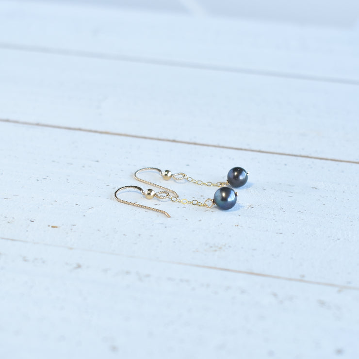 Dainty 8mm Single Dangling Pearl Earring - Yay Hawaii