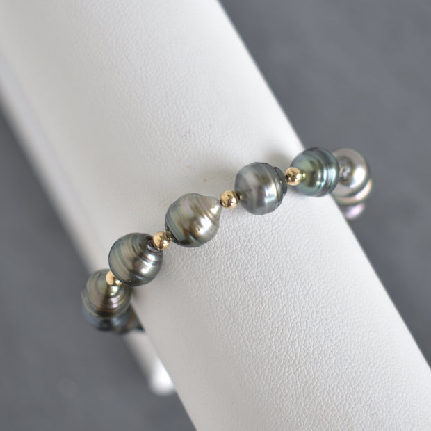 Circlé Tahitian Pearl And Accent Bead Stretch Bracelet - Yay Hawaii
