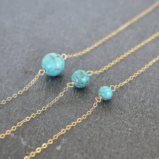 Turquoise Station Necklace - Pick One 6mm/8mm/10mm - Yay Hawaii
