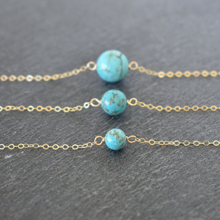 Turquoise Station Necklace - Pick One 6mm/8mm/10mm - Yay Hawaii