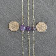 Amethyst Station Necklace - Pick One 6mm/8mm/10mm - Yay Hawaii